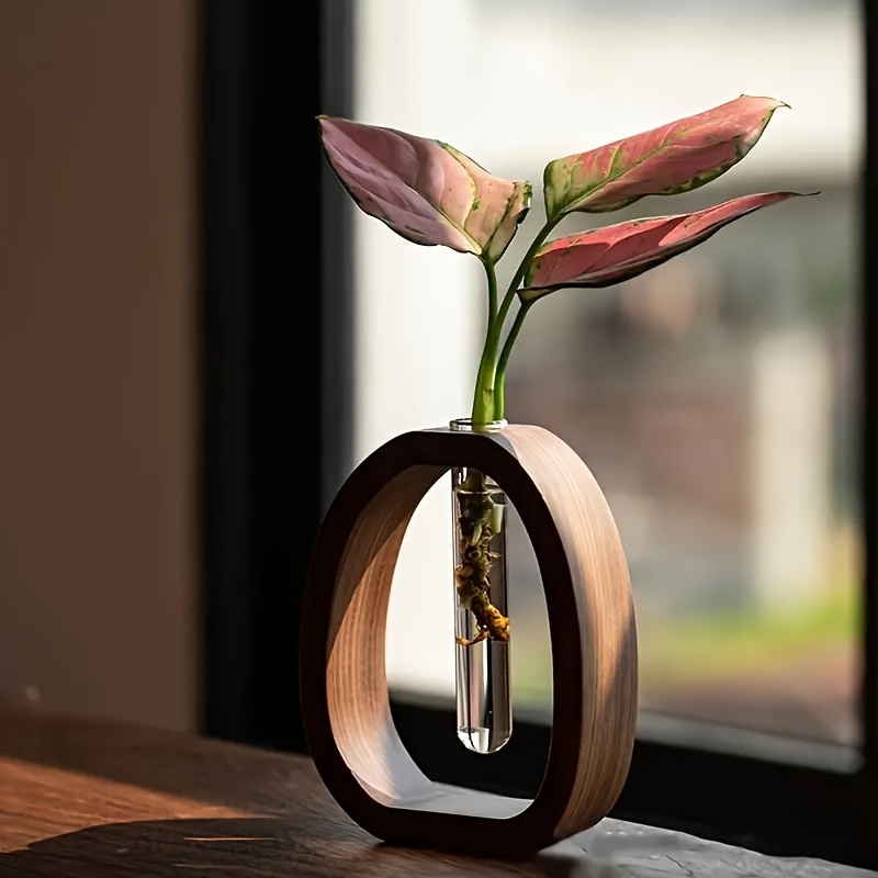 Snake Plant Ceramic - 1 قطعة الجوز الصلبة الخشب زهرة