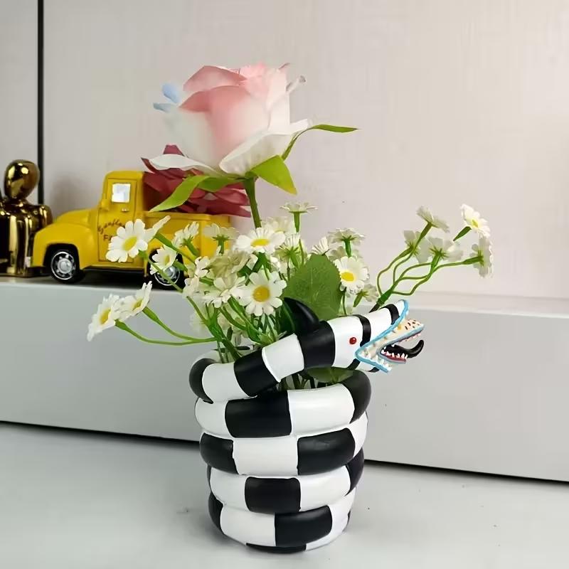 Snake Plant Ceramic - قطعة واحدة من وعاء الزهور الراتنجي