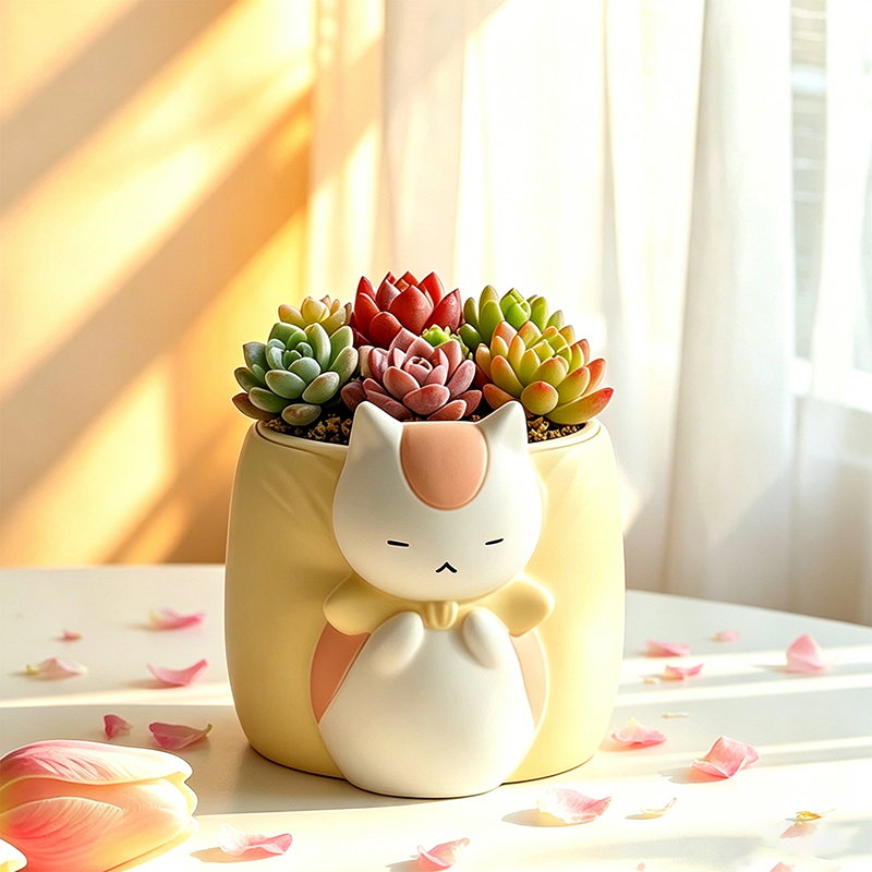 Snake Plant Ceramic - وعاء زرع نباتات عصارية من الراتنج